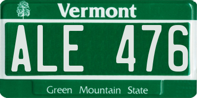 VT license plate ALE476
