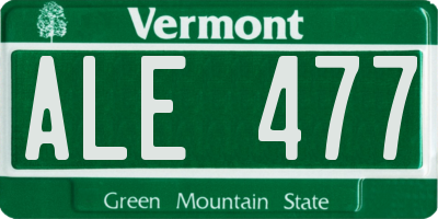 VT license plate ALE477