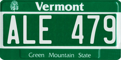 VT license plate ALE479