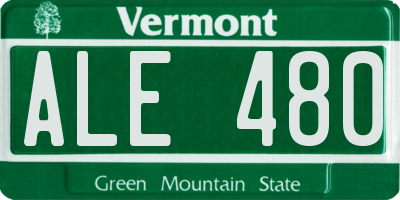VT license plate ALE480