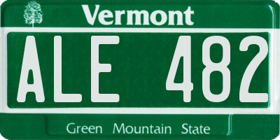 VT license plate ALE482