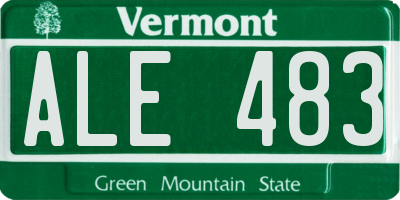 VT license plate ALE483