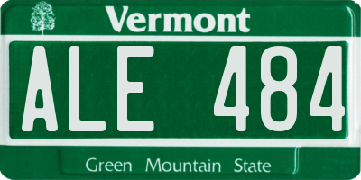 VT license plate ALE484