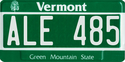 VT license plate ALE485