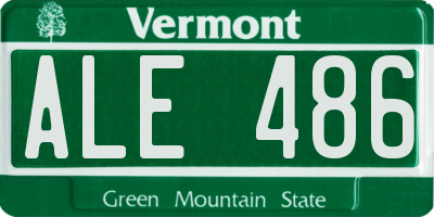 VT license plate ALE486