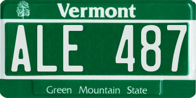 VT license plate ALE487