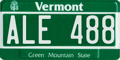 VT license plate ALE488