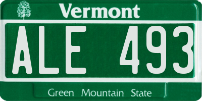 VT license plate ALE493