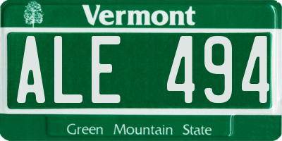 VT license plate ALE494