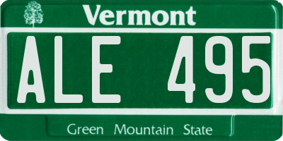 VT license plate ALE495