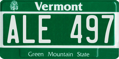 VT license plate ALE497