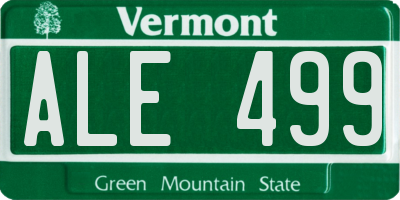 VT license plate ALE499