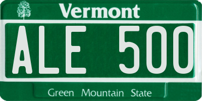VT license plate ALE500
