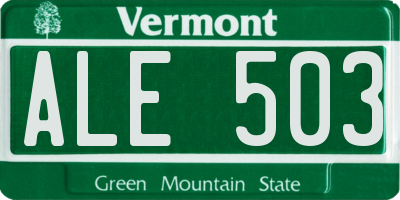 VT license plate ALE503