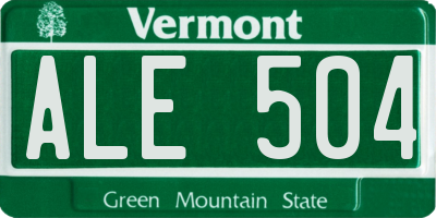 VT license plate ALE504