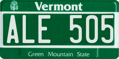VT license plate ALE505