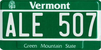 VT license plate ALE507