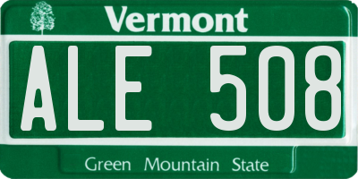 VT license plate ALE508