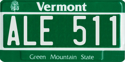 VT license plate ALE511