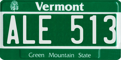 VT license plate ALE513