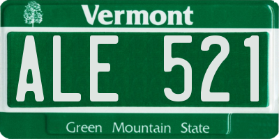 VT license plate ALE521