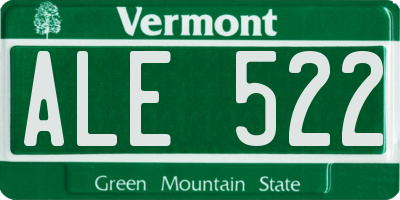 VT license plate ALE522