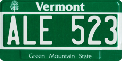 VT license plate ALE523