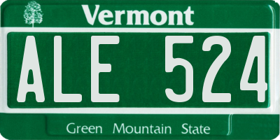 VT license plate ALE524