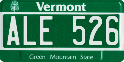 VT license plate ALE526