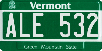 VT license plate ALE532