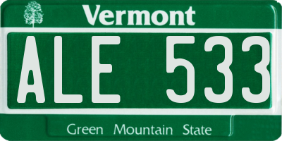 VT license plate ALE533