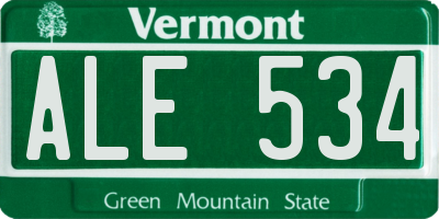 VT license plate ALE534