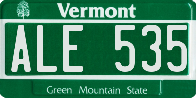 VT license plate ALE535