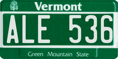 VT license plate ALE536