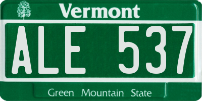 VT license plate ALE537