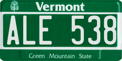 VT license plate ALE538