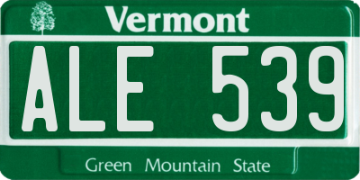 VT license plate ALE539
