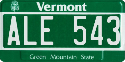 VT license plate ALE543