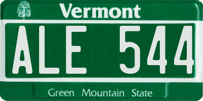 VT license plate ALE544