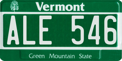 VT license plate ALE546