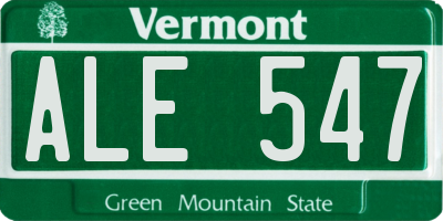 VT license plate ALE547