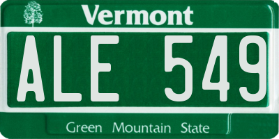 VT license plate ALE549