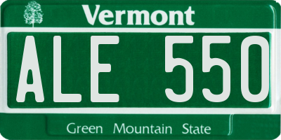 VT license plate ALE550