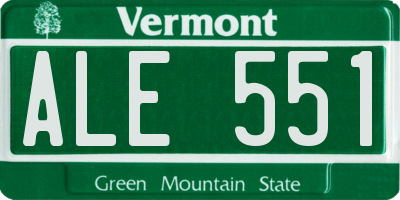 VT license plate ALE551