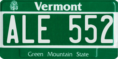 VT license plate ALE552