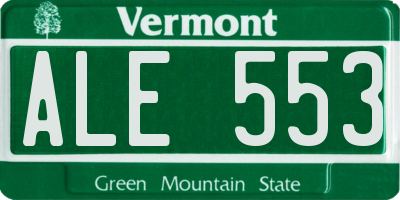 VT license plate ALE553