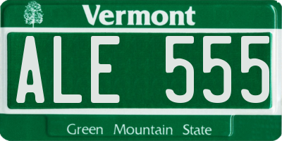 VT license plate ALE555