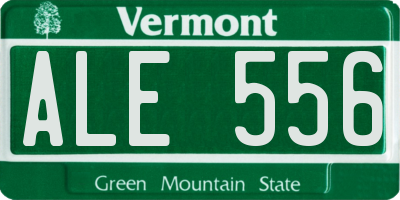 VT license plate ALE556