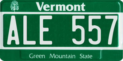 VT license plate ALE557