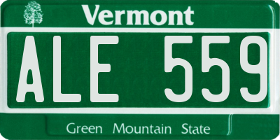 VT license plate ALE559